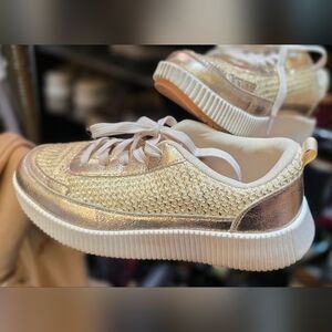 Gold Metallic Sneakers 8.5